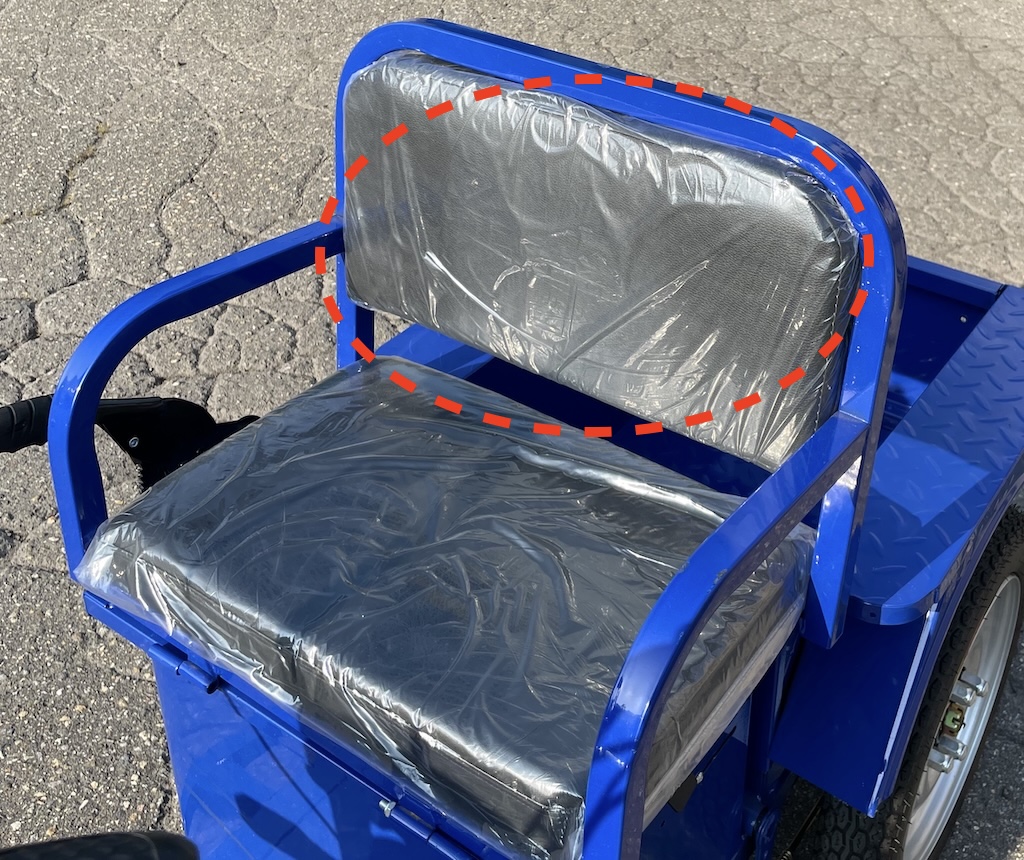 シート背もたれ前面