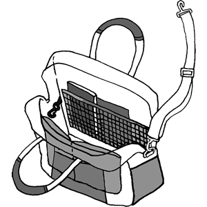 バッグの内側・外側に合計7ヶ所のポケットとキーリング